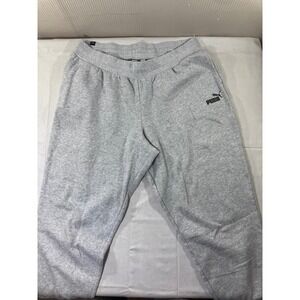 Puma XL Gray Sweatpants Mens Activewear‎ Lounge Drawstring Logo Casual Joggers